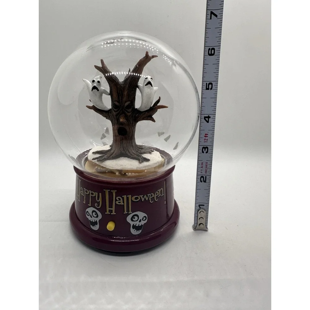 Gemmy Halloween Spooky Tree Ghost Tornado Talking Snow Globe Tested Working‎